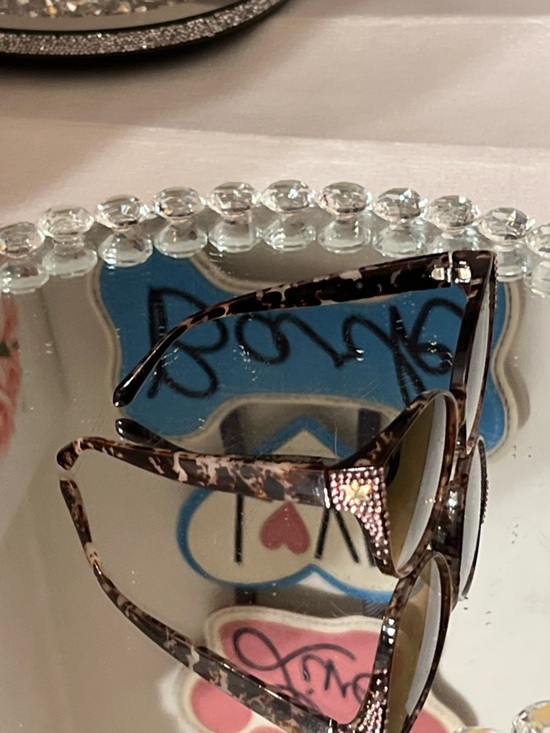 Jimmy Crystal Brown Cat-Eye Sunglasses with Rhinestone Accents main image 7